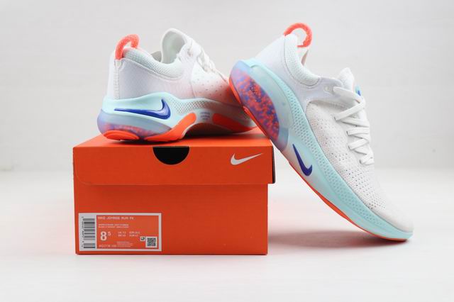 Nike Joyride Run Flyknit Men Shoes White Blue Orange Detail;